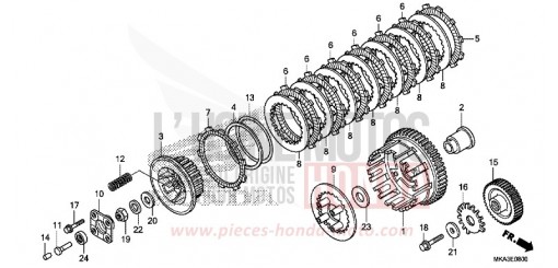 EMBRAYAGE (NC750X/XA) NC750XAG de 2016